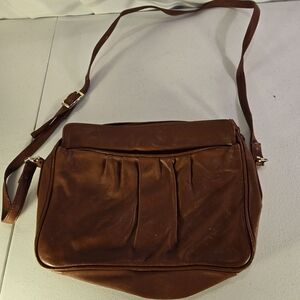 De Bon Brown Leather Womens Purse Handbag Small
